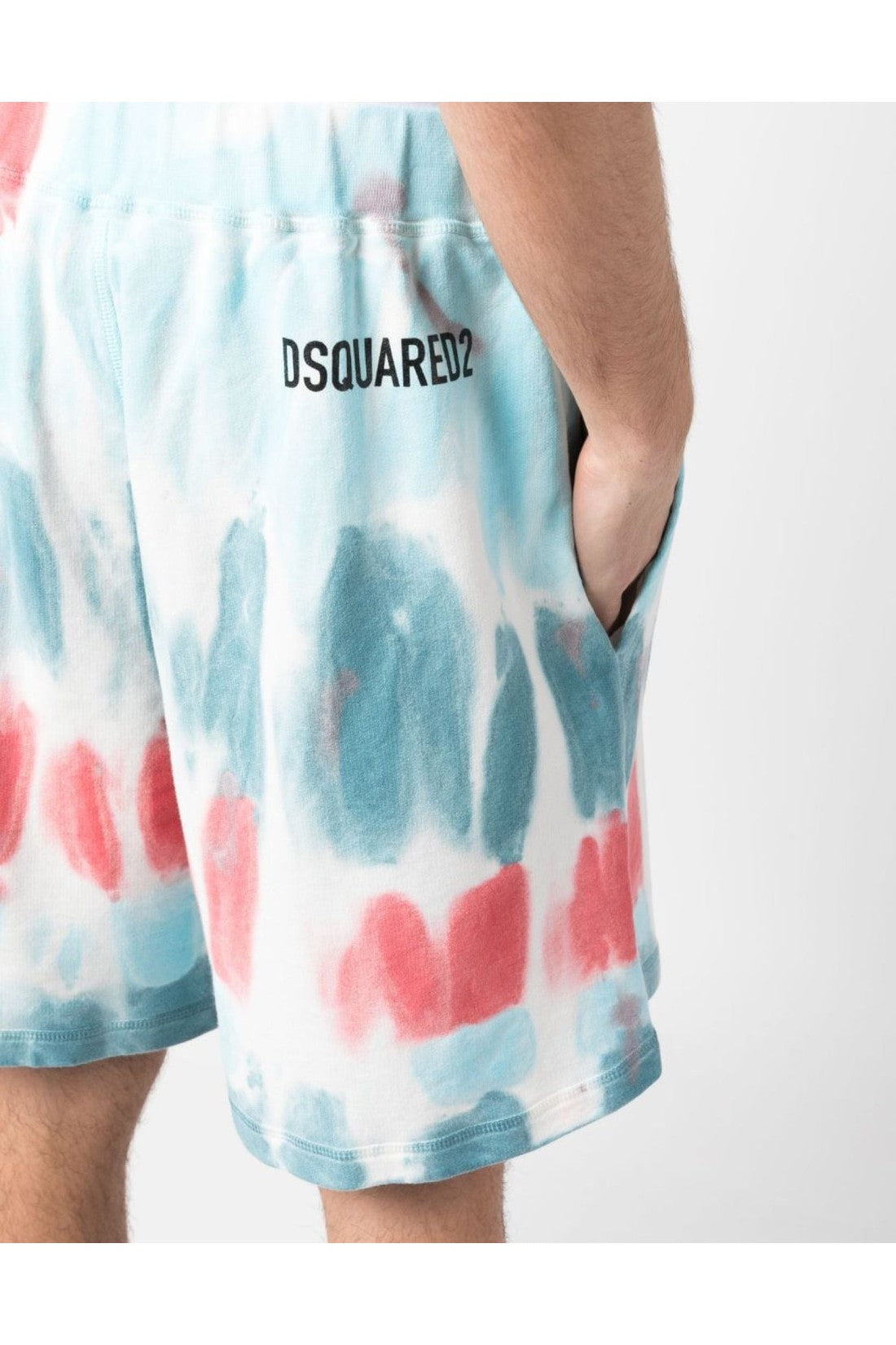 Dsquared2-OUTLET-SALE-Tie Dye Distressed Relax Fit Shorts-ARCHIVIST