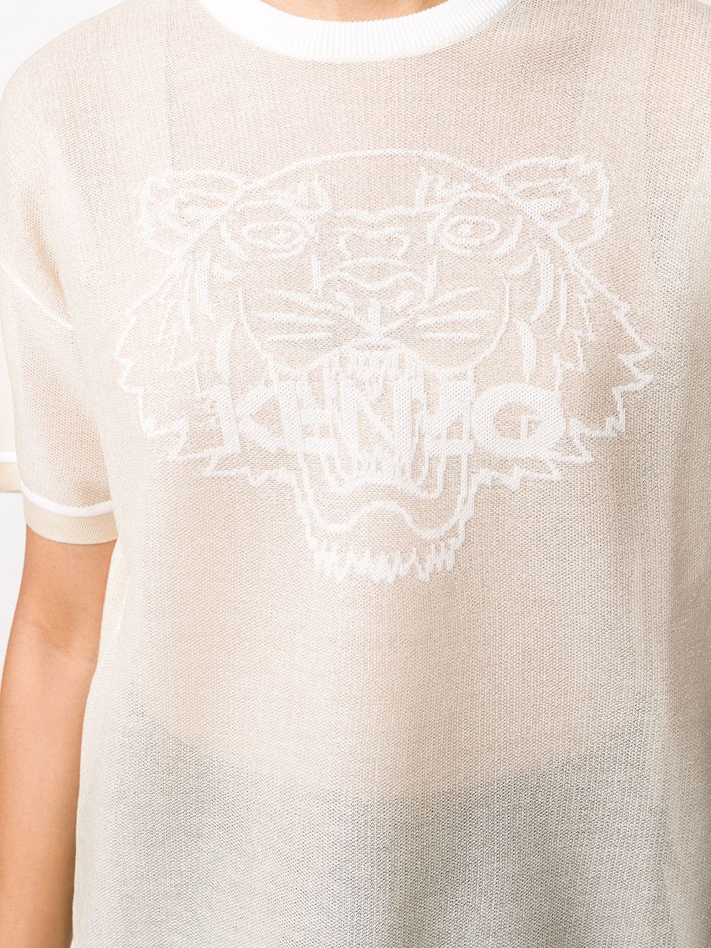 Kenzo-OUTLET-SALE-Tiger Logo Mesh Knitted T-Shirt-ARCHIVIST