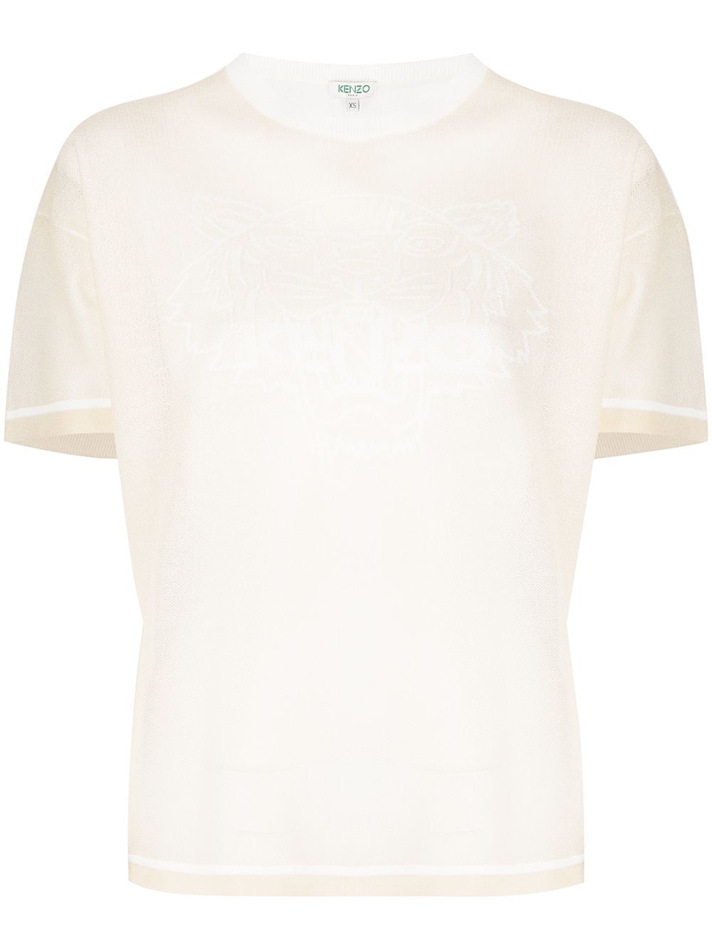 Kenzo-OUTLET-SALE-Tiger Logo Mesh Knitted T-Shirt-ARCHIVIST