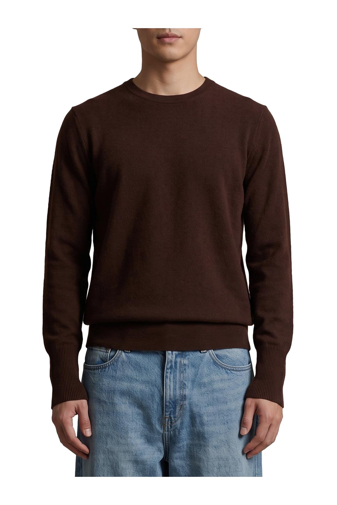 Ballantyne-OUTLET-SALE-Tobacco crewneck pullover-ARCHIVIST