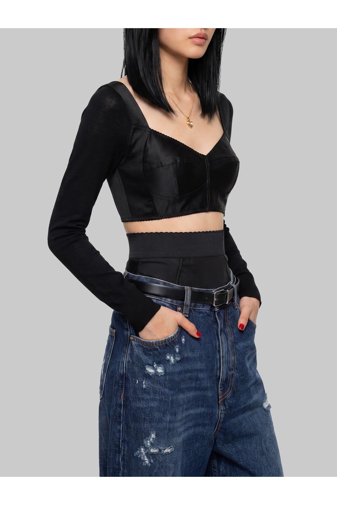 Dolce & Gabbana-OUTLET-SALE-Top bustier in satin-ARCHIVIST