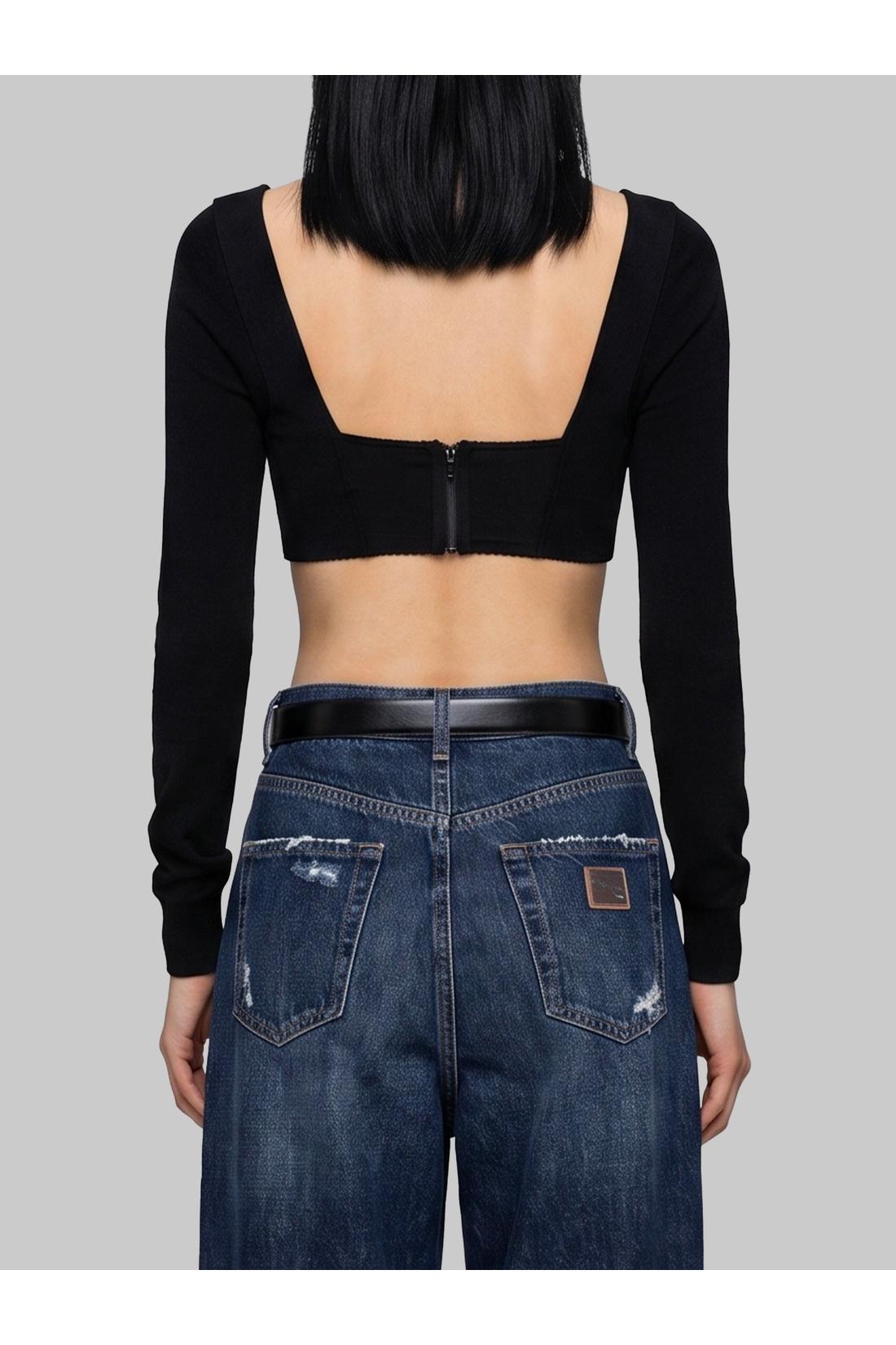 Dolce&gabbana-OUTLET-SALE-Top bustier in satin-ARCHIVIST