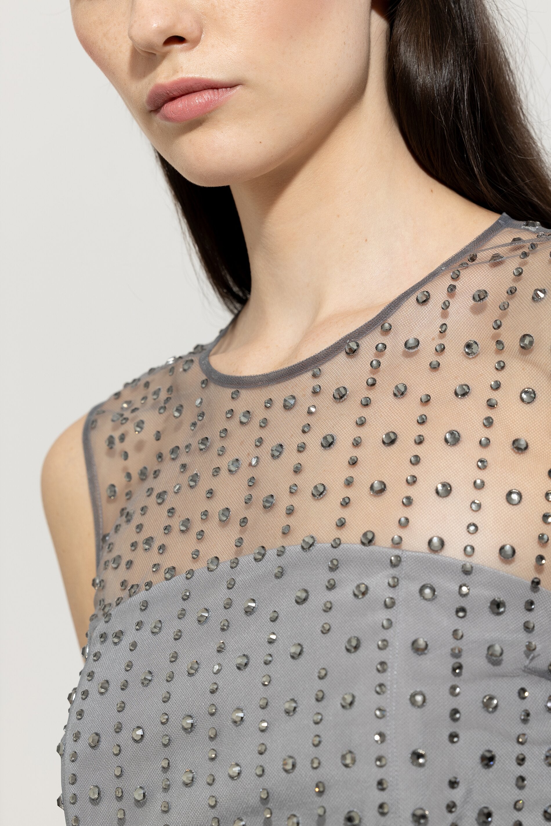 Luisa Cerano-Top in Mesh-Optik-Hemden & Blusen-Black-Deal-Outlet-by-ARCHIVIST