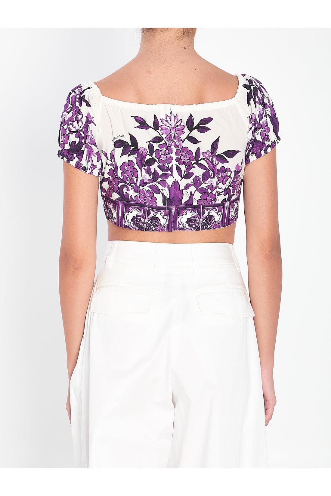 Dolce & Gabbana-OUTLET-SALE-Top with Maiolica print-ARCHIVIST