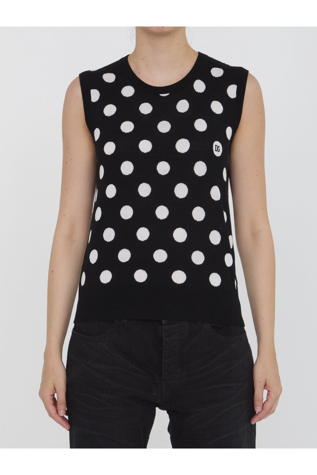 DOLCE&GABBANA-OUTLET-SALE-Top with Polka-dot motif-ARCHIVIST