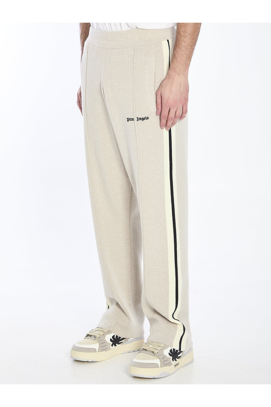 PALM ANGELS-OUTLET-SALE-Track pants in wool and cashmere-ARCHIVIST