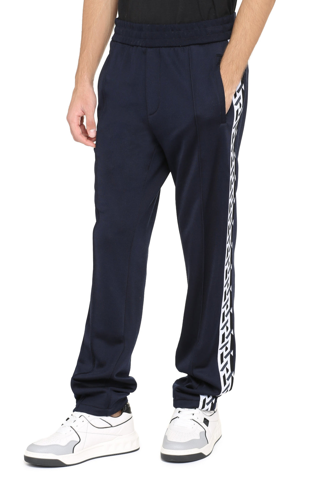 Versace-OUTLET-SALE-Track-pants with contrasting side stripes-ARCHIVIST