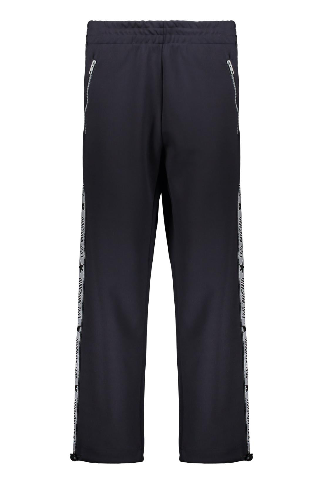 Moschino-OUTLET-SALE-Track-pants with side logo stripes-ARCHIVIST