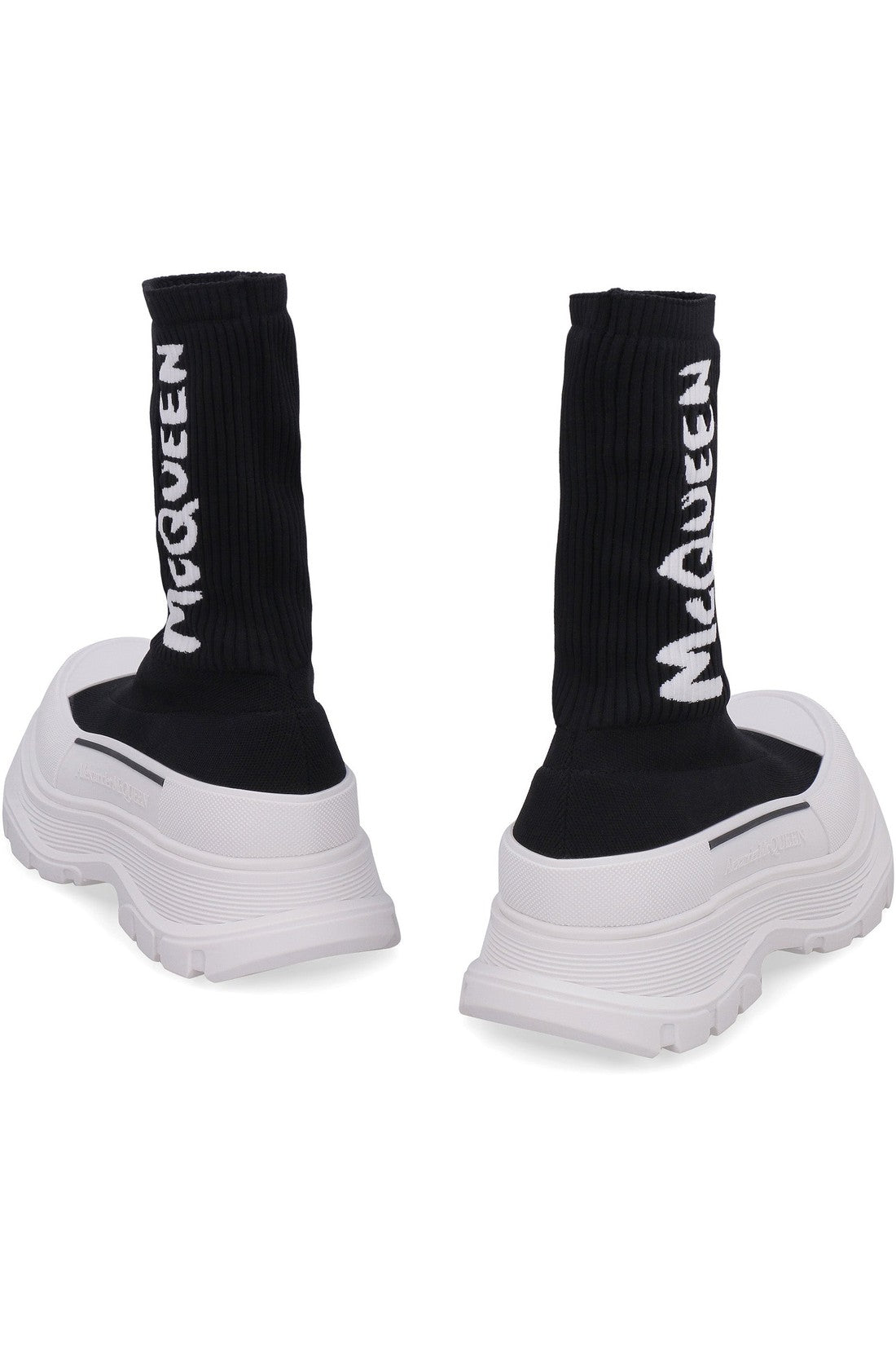 Alexander McQueen-OUTLET-SALE-Tread Slick knitted boots-ARCHIVIST