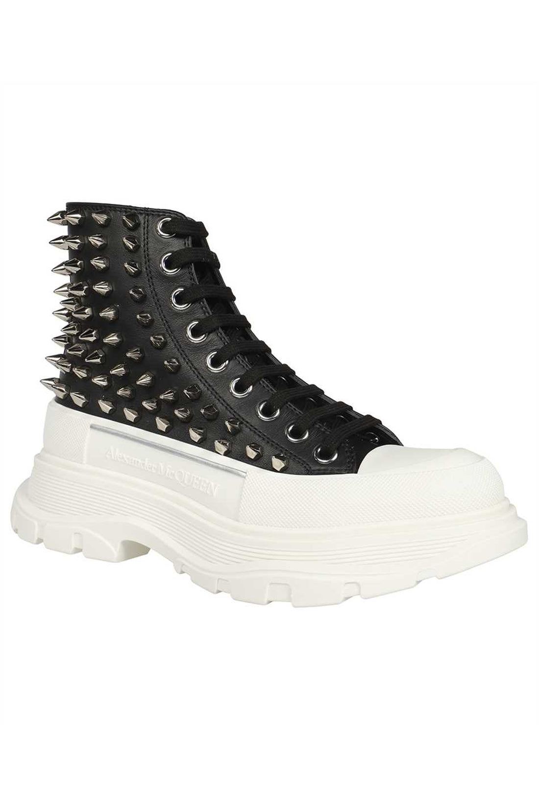 Alexander McQueen-OUTLET-SALE-Tread Slick leather lace-up ankle boots-ARCHIVIST