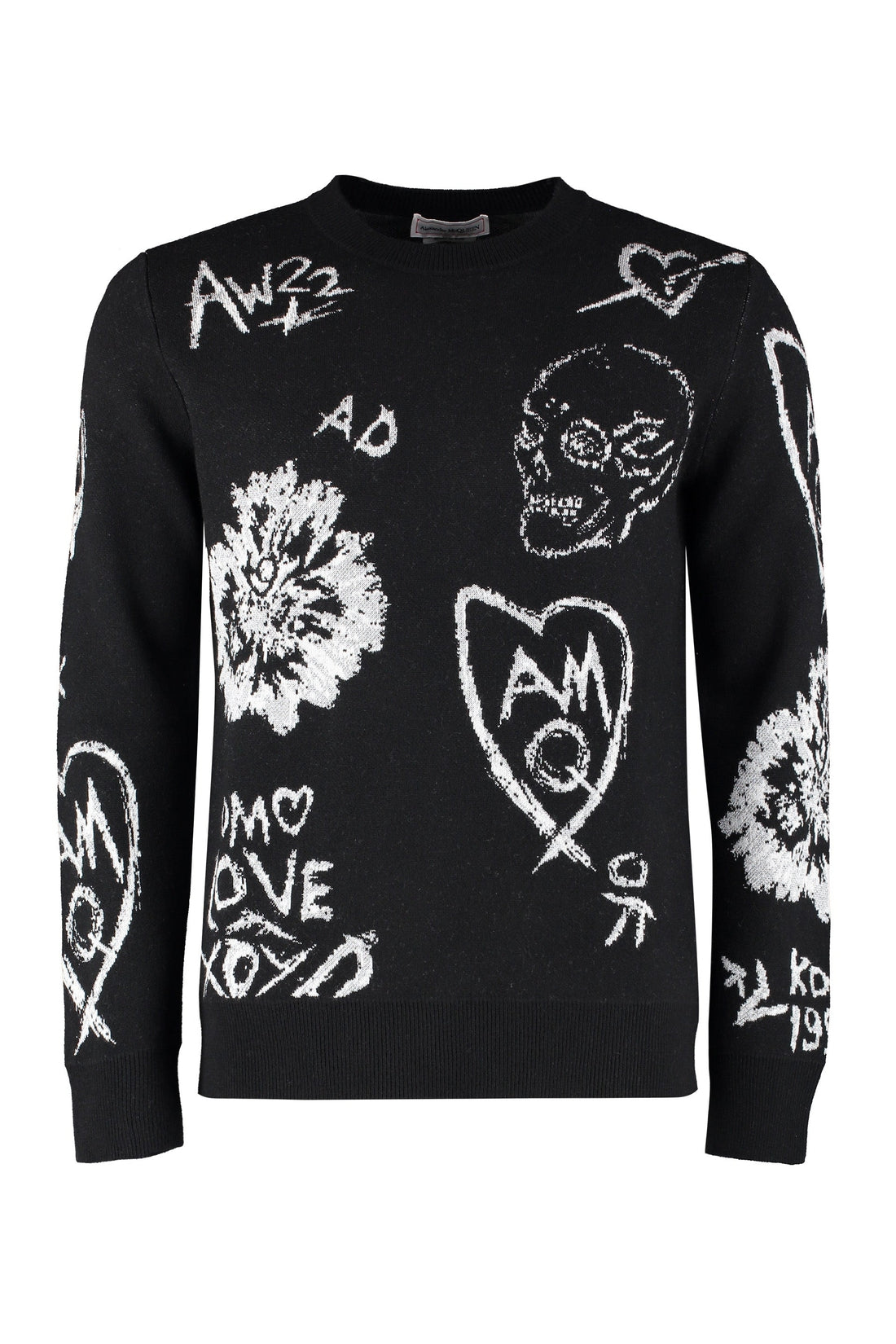 Alexander McQueen-OUTLET-SALE-Tree Graffiti pattern wool sweater-ARCHIVIST