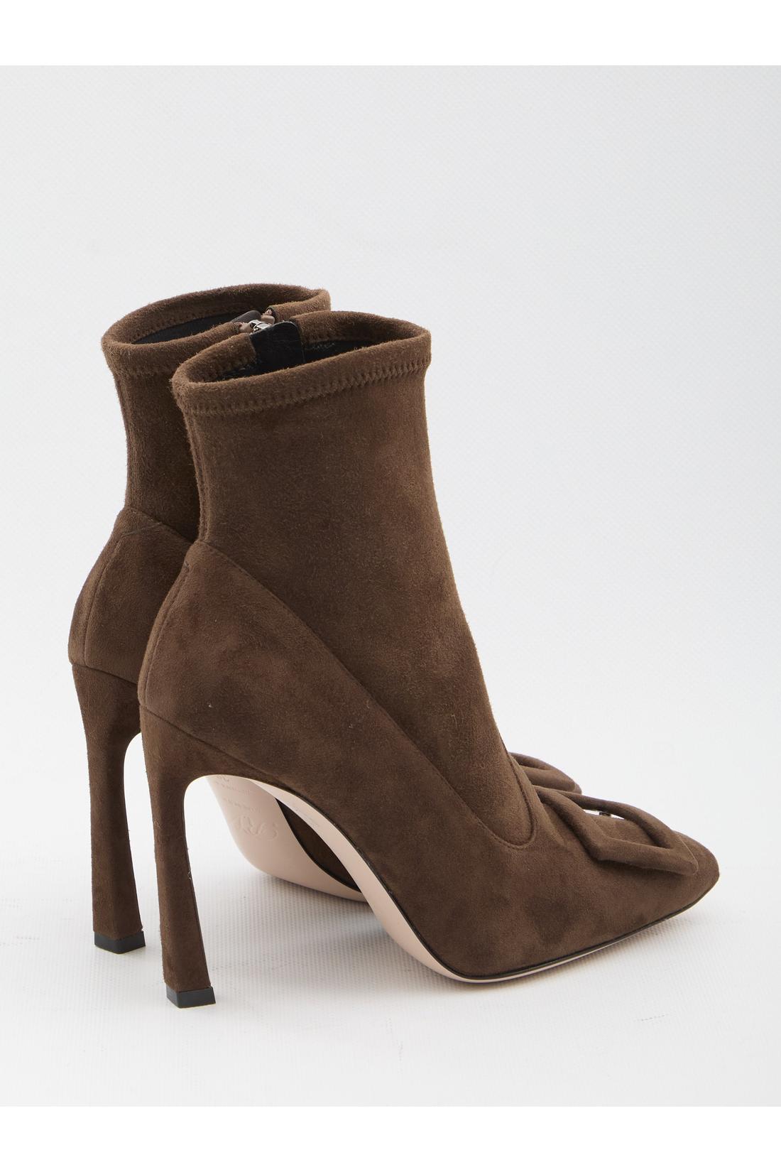 Roger Vivier-OUTLET-SALE-Trompette ankle boots in suede-ARCHIVIST