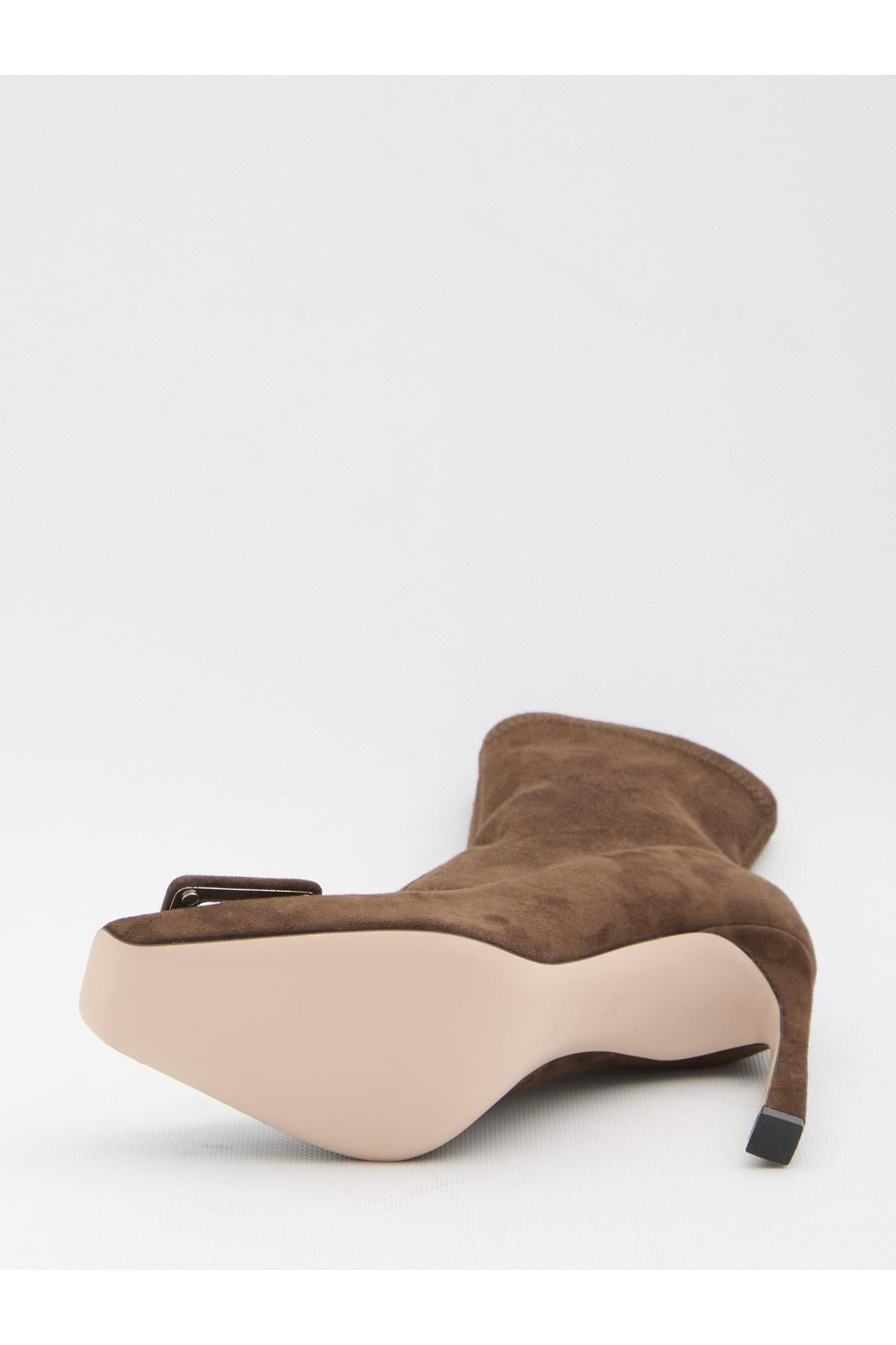 Roger Vivier-OUTLET-SALE-Trompette ankle boots in suede-ARCHIVIST
