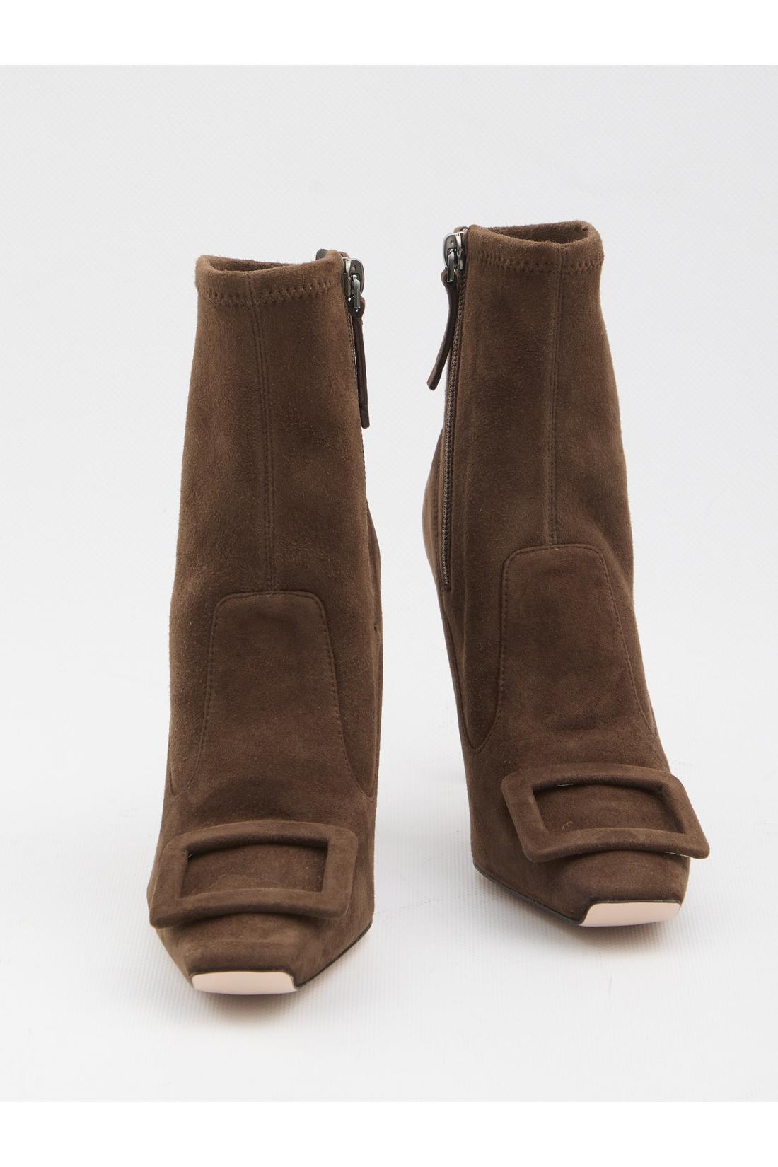 Roger Vivier-OUTLET-SALE-Trompette ankle boots in suede-ARCHIVIST