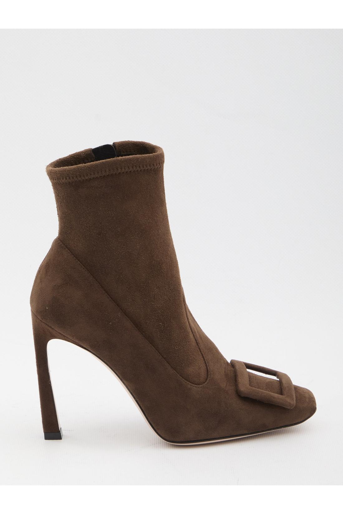 Roger Vivier-OUTLET-SALE-Trompette ankle boots in suede-ARCHIVIST