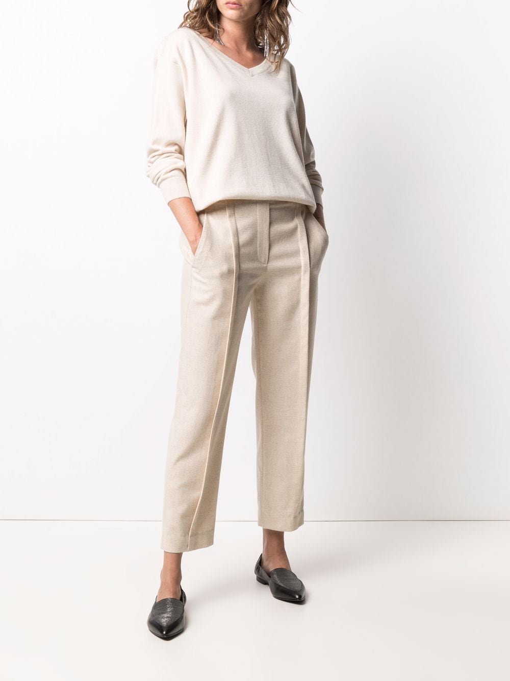 BRUNELLO CUCINELLI-OUTLET-SALE-Trouser Beige-ARCHIVIST