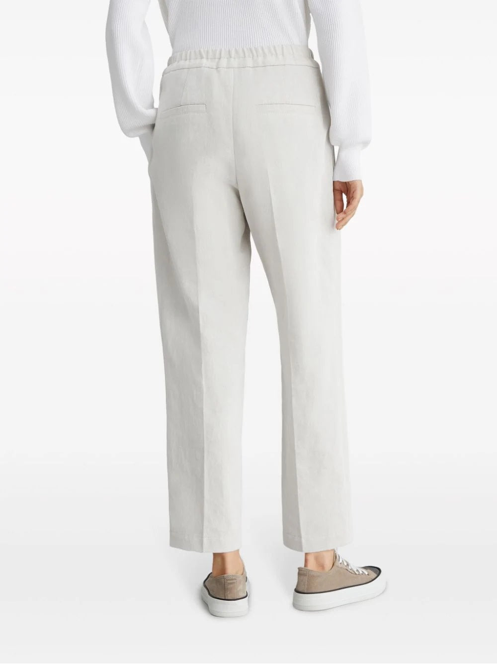 BRUNELLO CUCINELLI-OUTLET-SALE-Trouser Weiss-ARCHIVIST