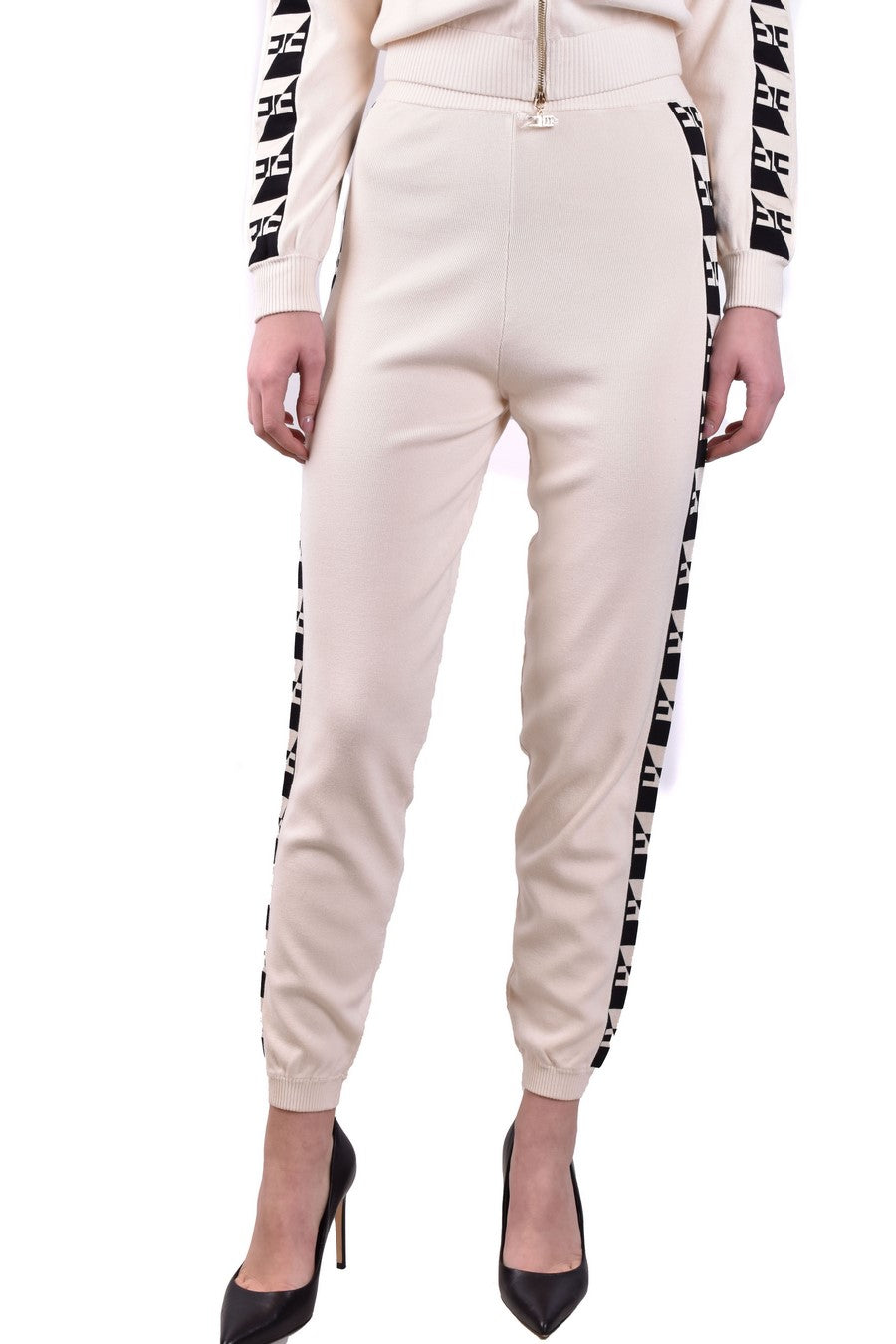 Elisabetta Franchi-OUTLET-SALE-Trousers BEIGE-ARCHIVIST