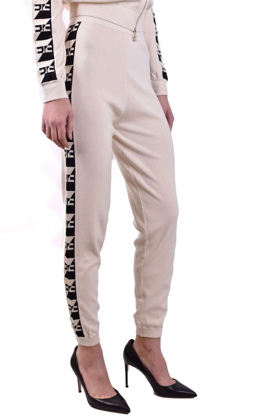 Elisabetta Franchi-OUTLET-SALE-Trousers BEIGE-ARCHIVIST