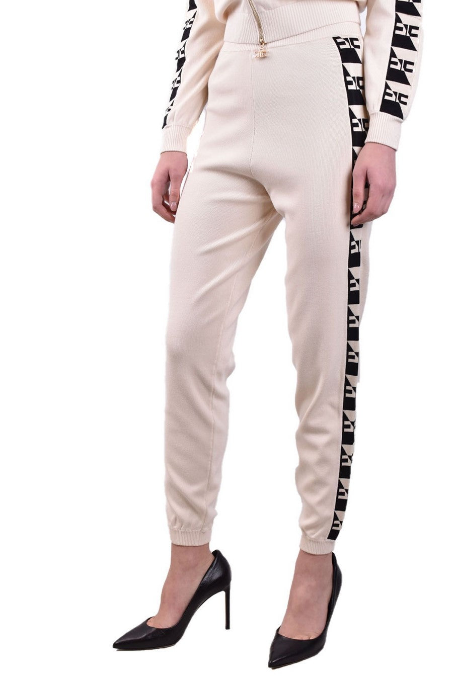 Elisabetta Franchi-OUTLET-SALE-Trousers BEIGE-ARCHIVIST