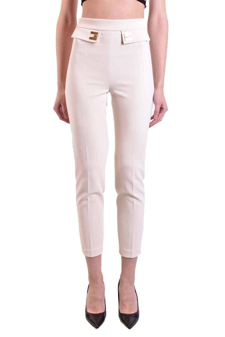 Elisabetta Franchi-OUTLET-SALE-Trousers BEIGE-ARCHIVIST