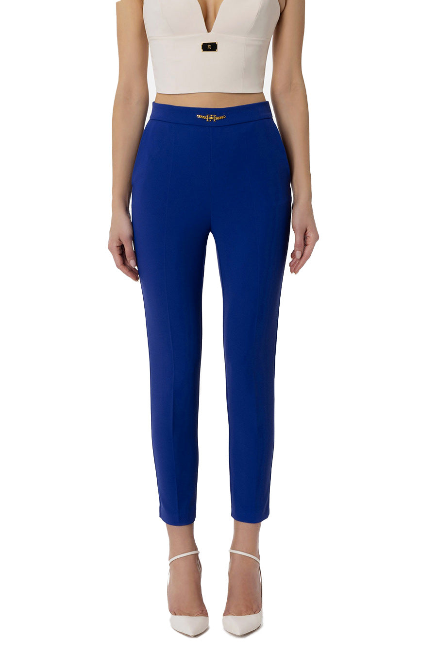 Elisabetta Franchi-OUTLET-SALE-Trousers BLAU-ARCHIVIST