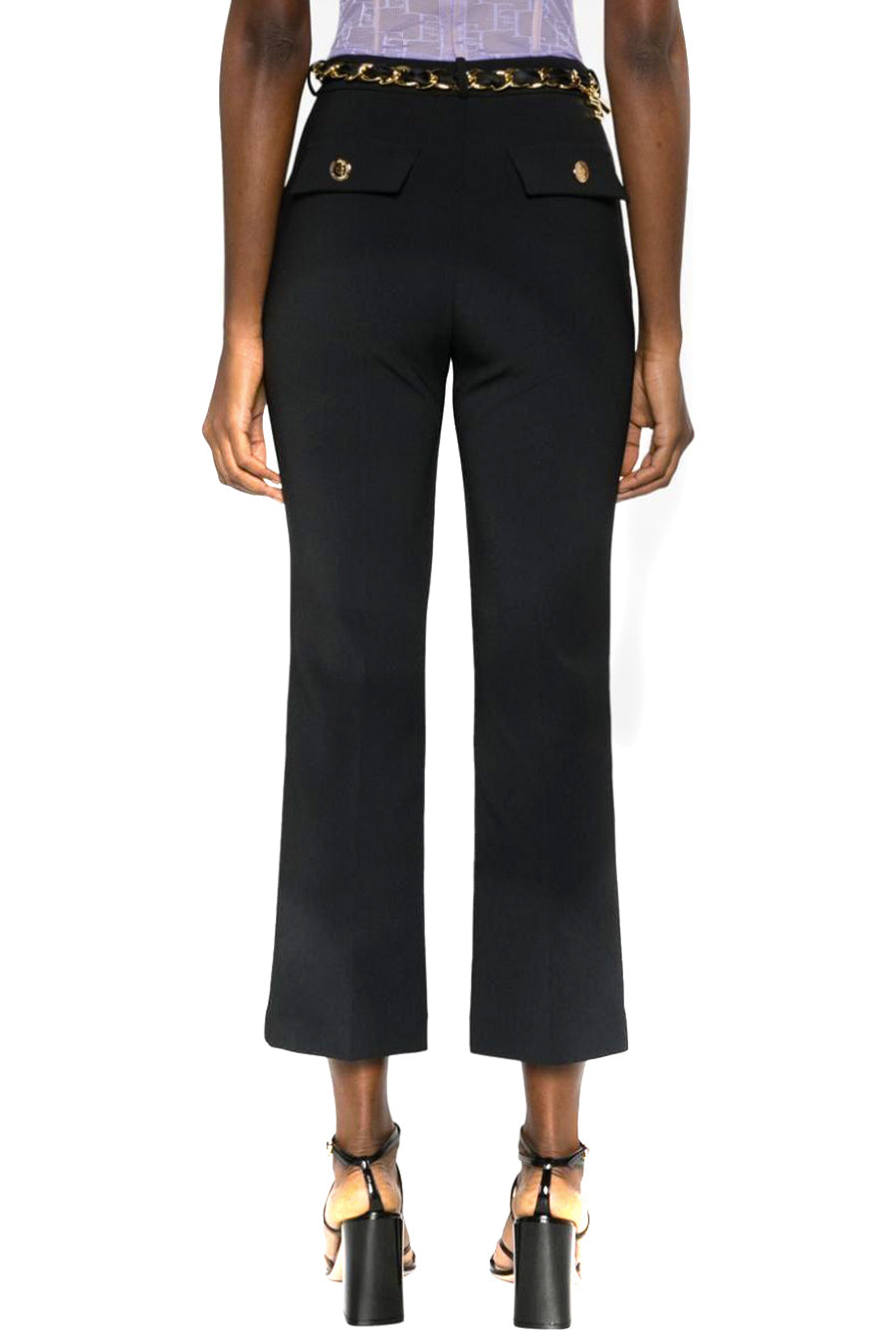 ELISABETTA FRANCHI-OUTLET-SALE-Trousers SCHWARZ-ARCHIVIST