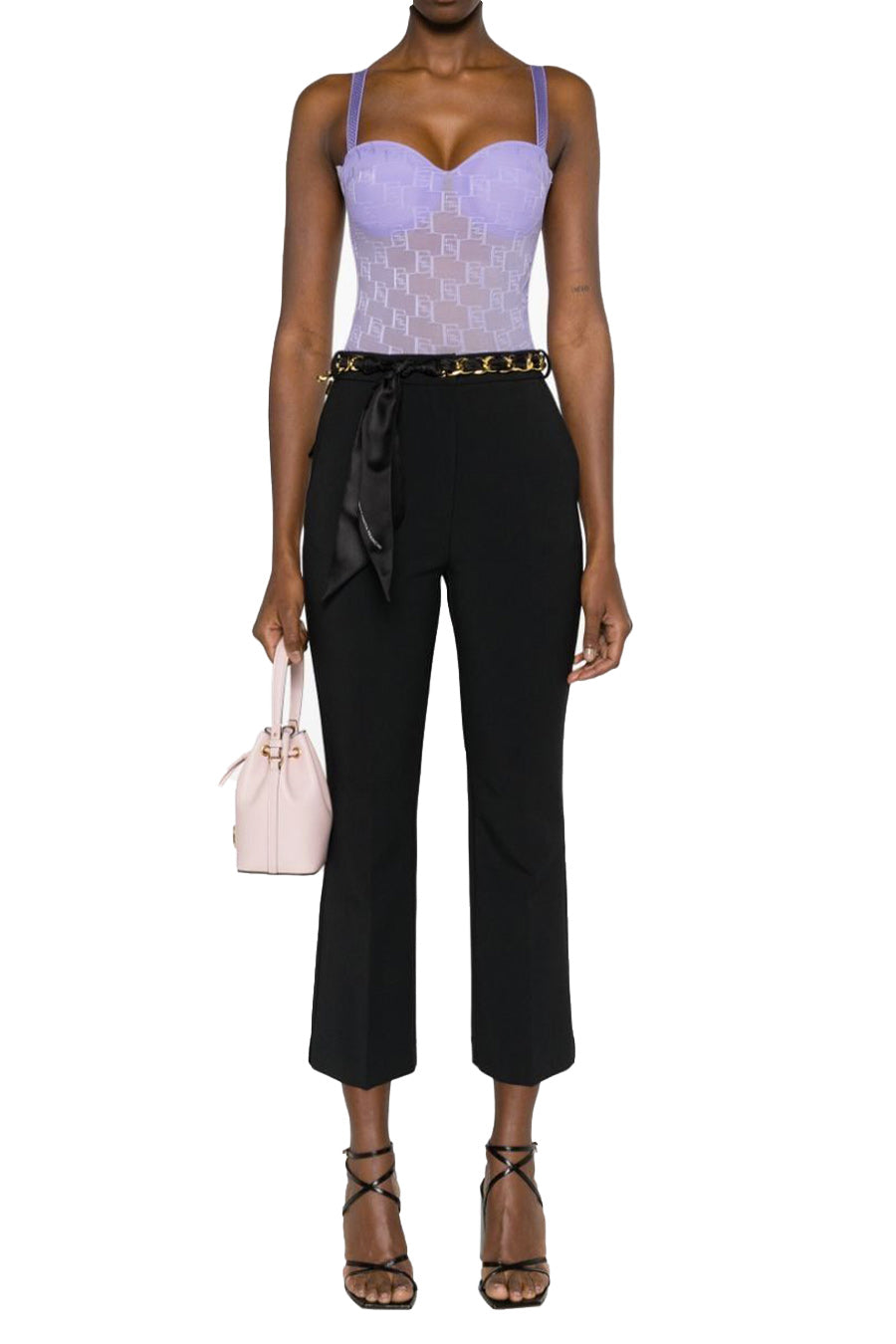 ELISABETTA FRANCHI-OUTLET-SALE-Trousers SCHWARZ-ARCHIVIST