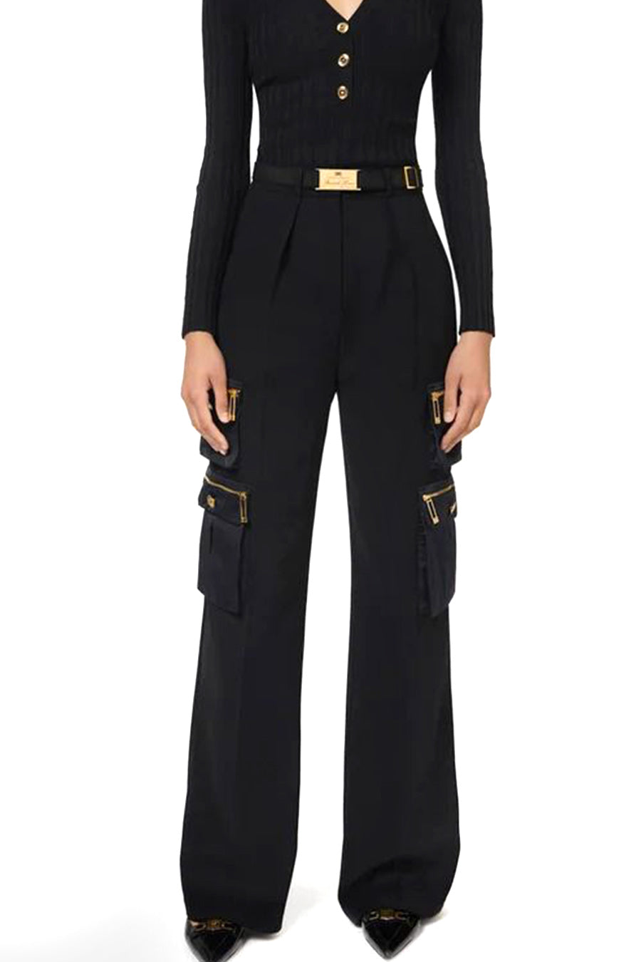 Elisabetta Franchi-OUTLET-SALE-Trousers SCHWARZ-ARCHIVIST