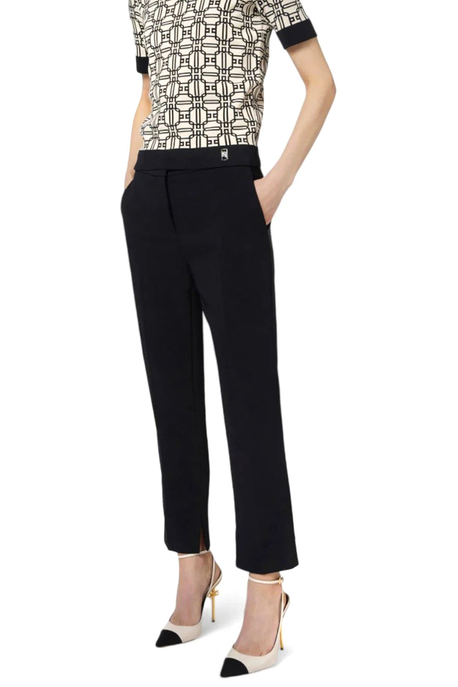 Elisabetta Franchi-OUTLET-SALE-Trousers SCHWARZ-ARCHIVIST
