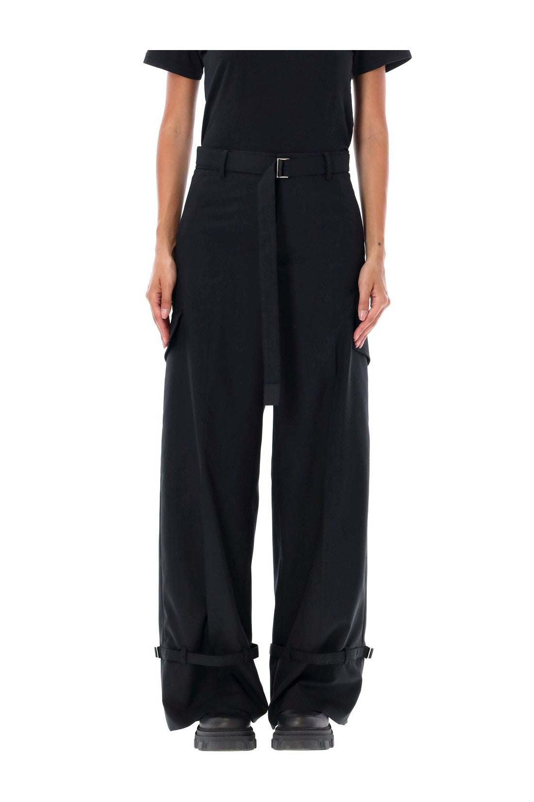 SACAI-OUTLET-SALE-Trousers SCHWARZ-ARCHIVIST