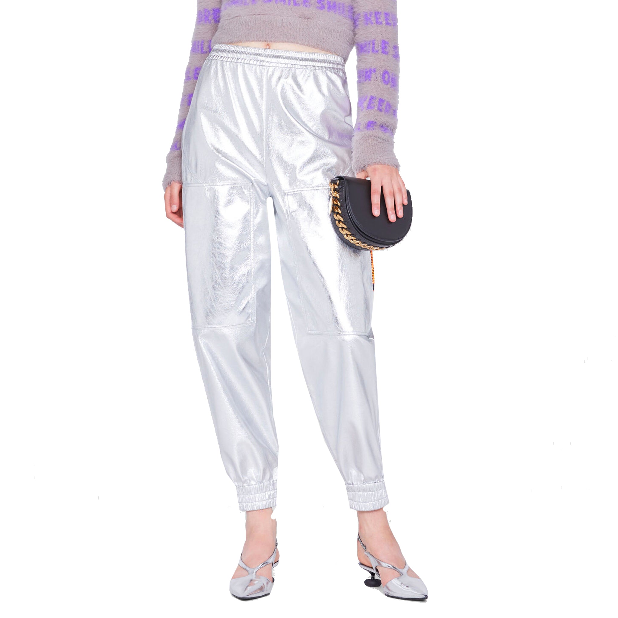 STELLA MCCARTNEY-OUTLET-SALE-Trousers SILBER-ARCHIVIST