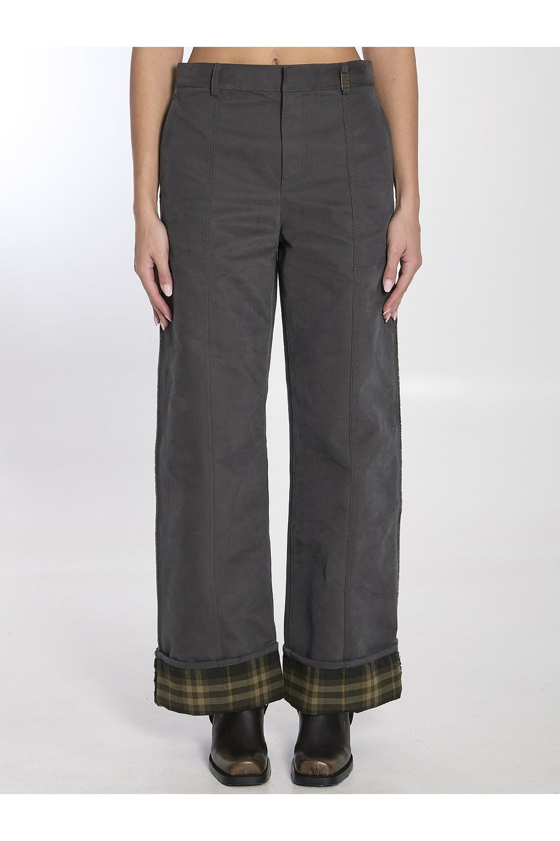 BURBERRY-OUTLET-SALE-Trousers in cotton and nylon-ARCHIVIST