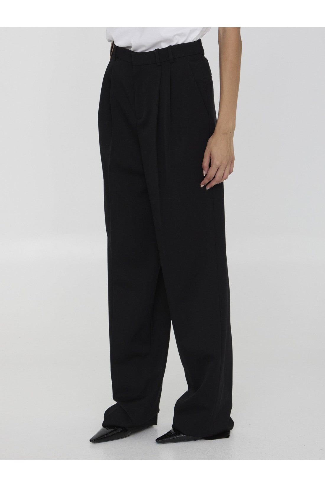 SAINT LAURENT-OUTLET-SALE-Trousers in grain de poudre-ARCHIVIST