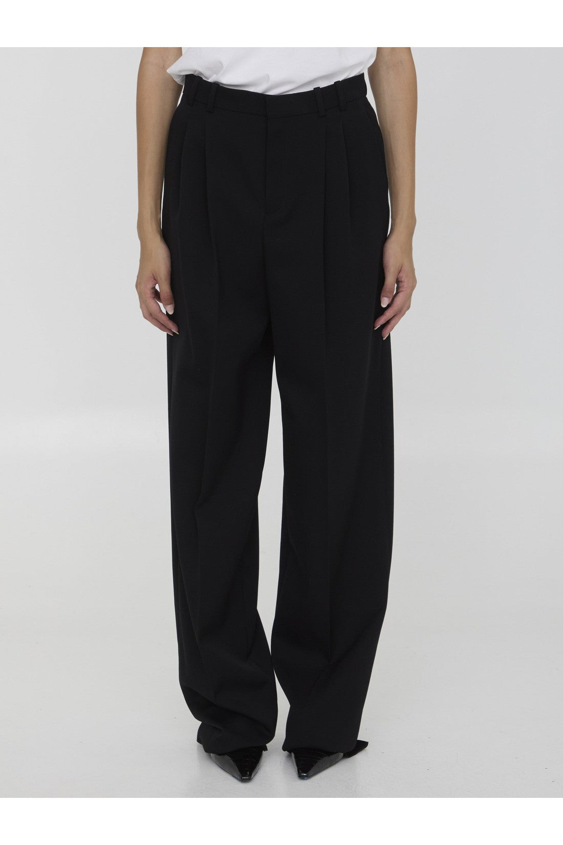 SAINT LAURENT-OUTLET-SALE-Trousers in grain de poudre-ARCHIVIST