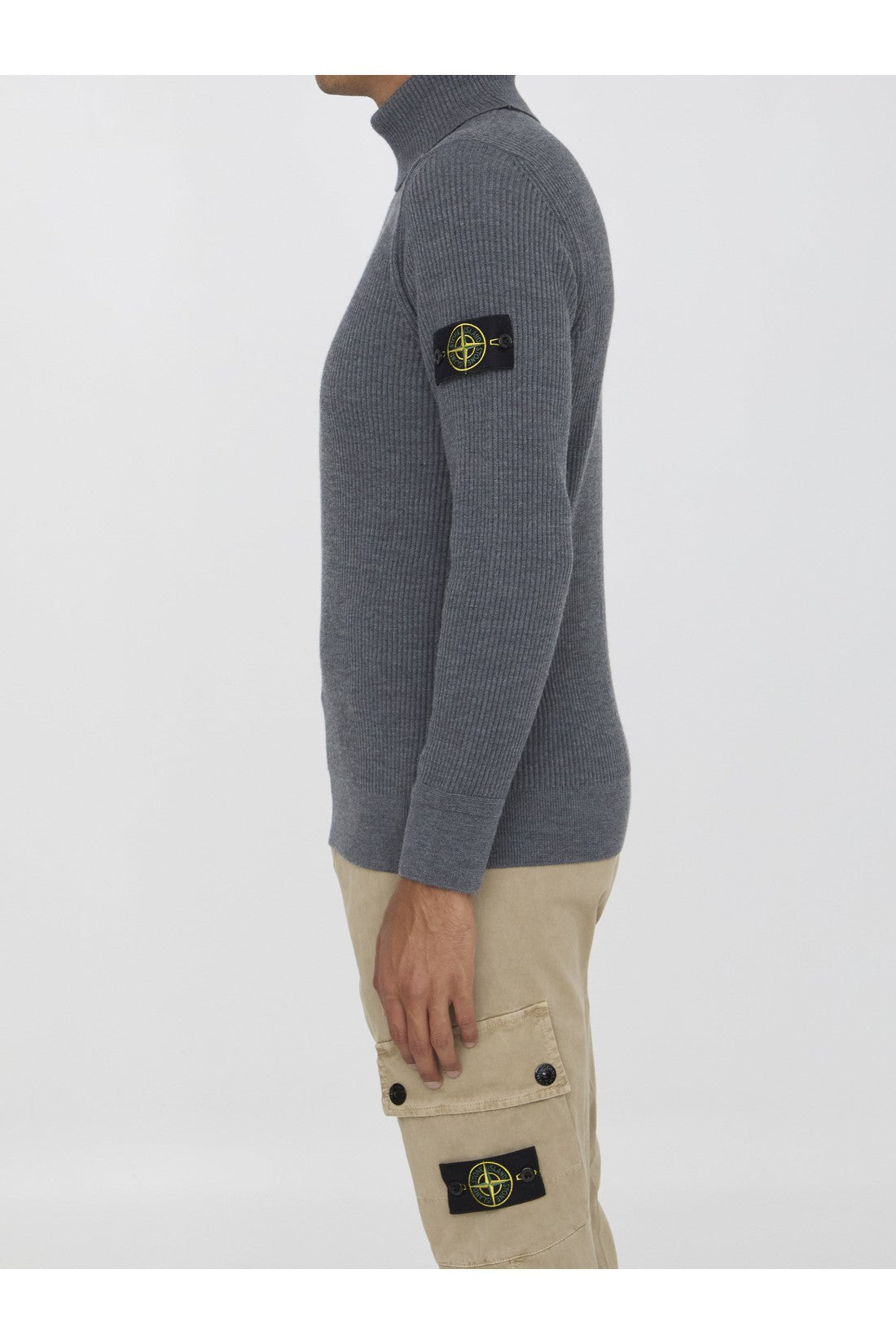 Stone Island-OUTLET-SALE-Turtleneck sweater in wool-ARCHIVIST