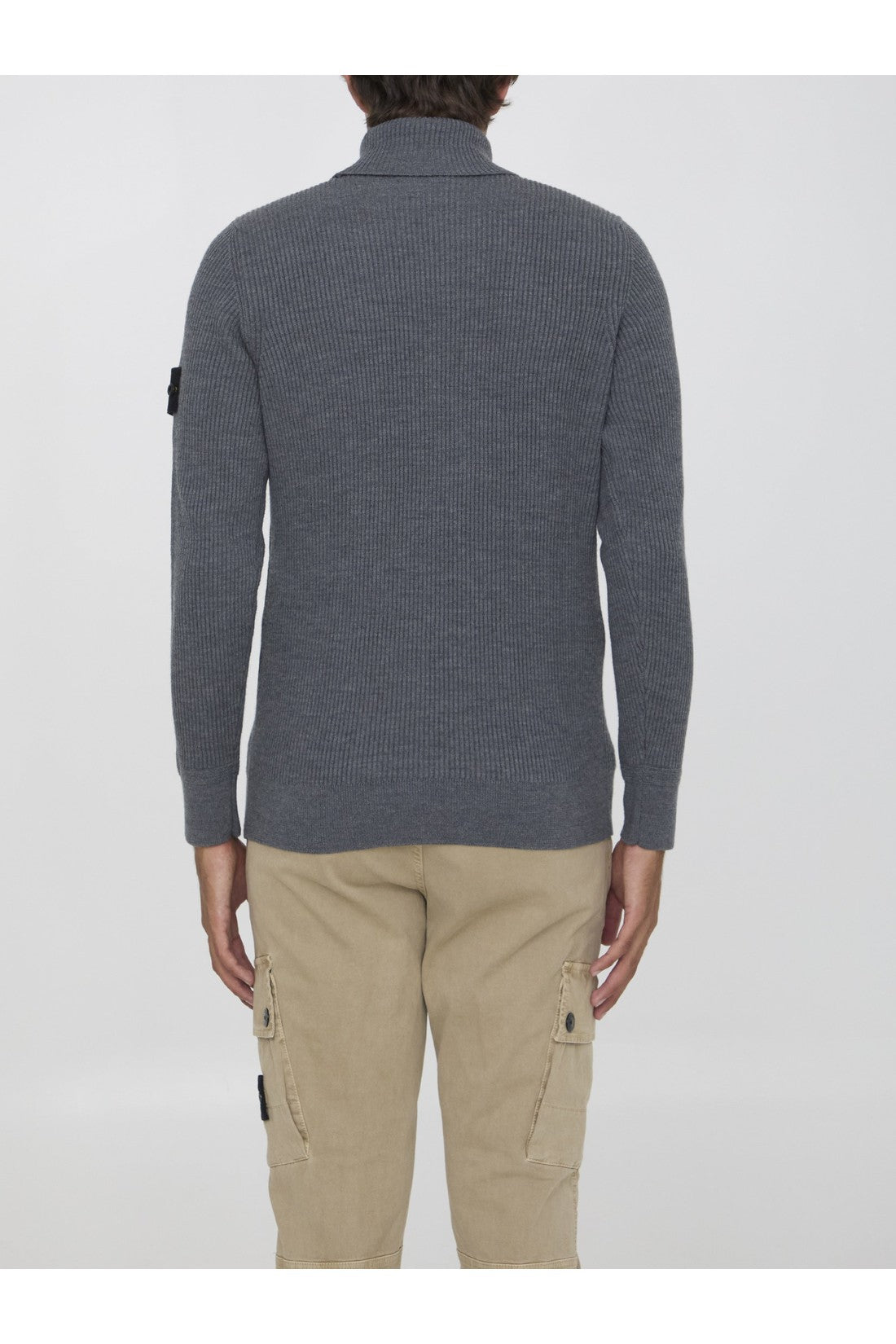 Stone Island-OUTLET-SALE-Turtleneck sweater in wool-ARCHIVIST