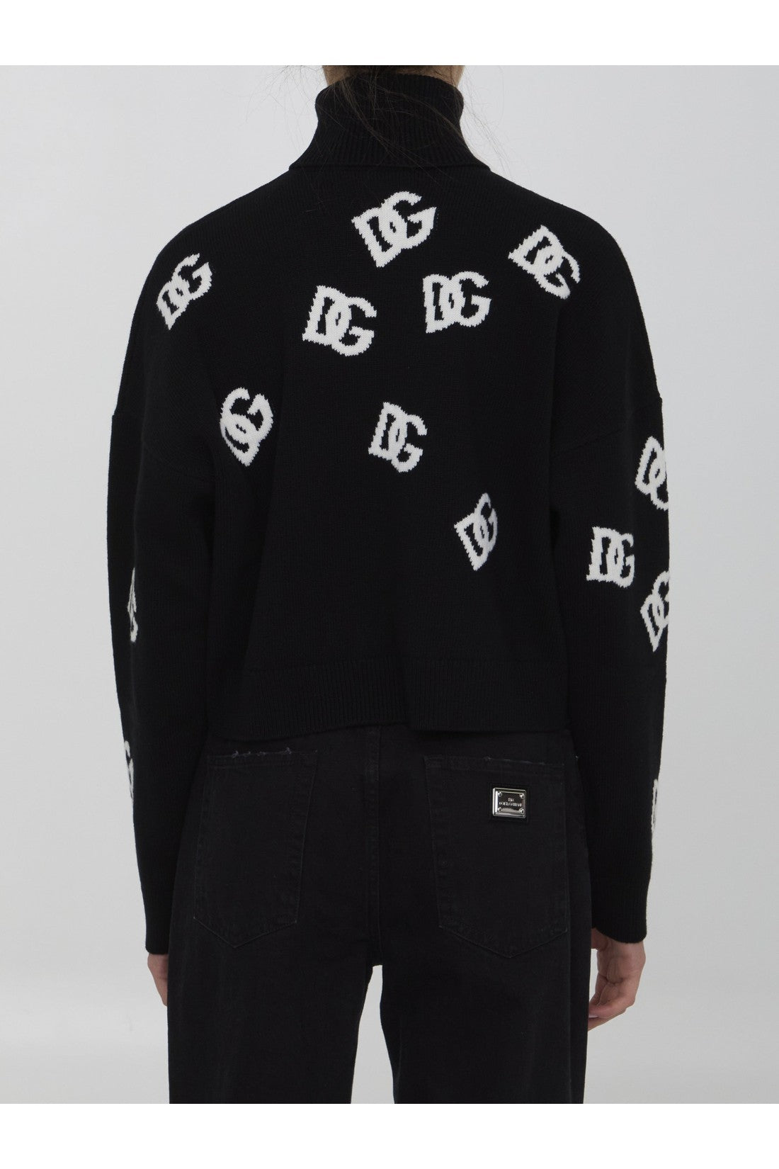 DOLCE&GABBANA-OUTLET-SALE-Turtleneck sweater with DG logo-ARCHIVIST