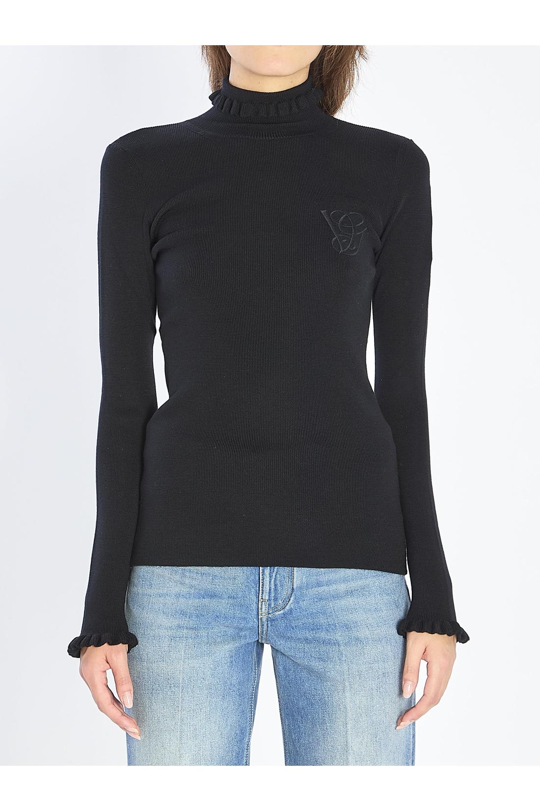 Valentino Garavani-OUTLET-SALE-Turtleneck with ruffles-ARCHIVIST