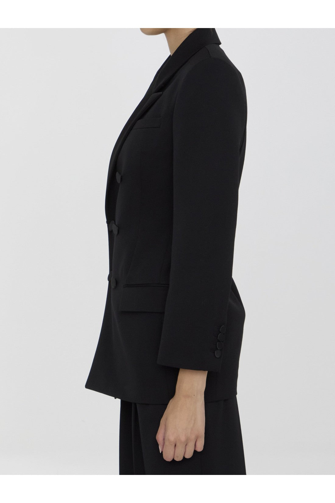 SAINT LAURENT-OUTLET-SALE-Tuxedo jacket in grain de poudre-ARCHIVIST