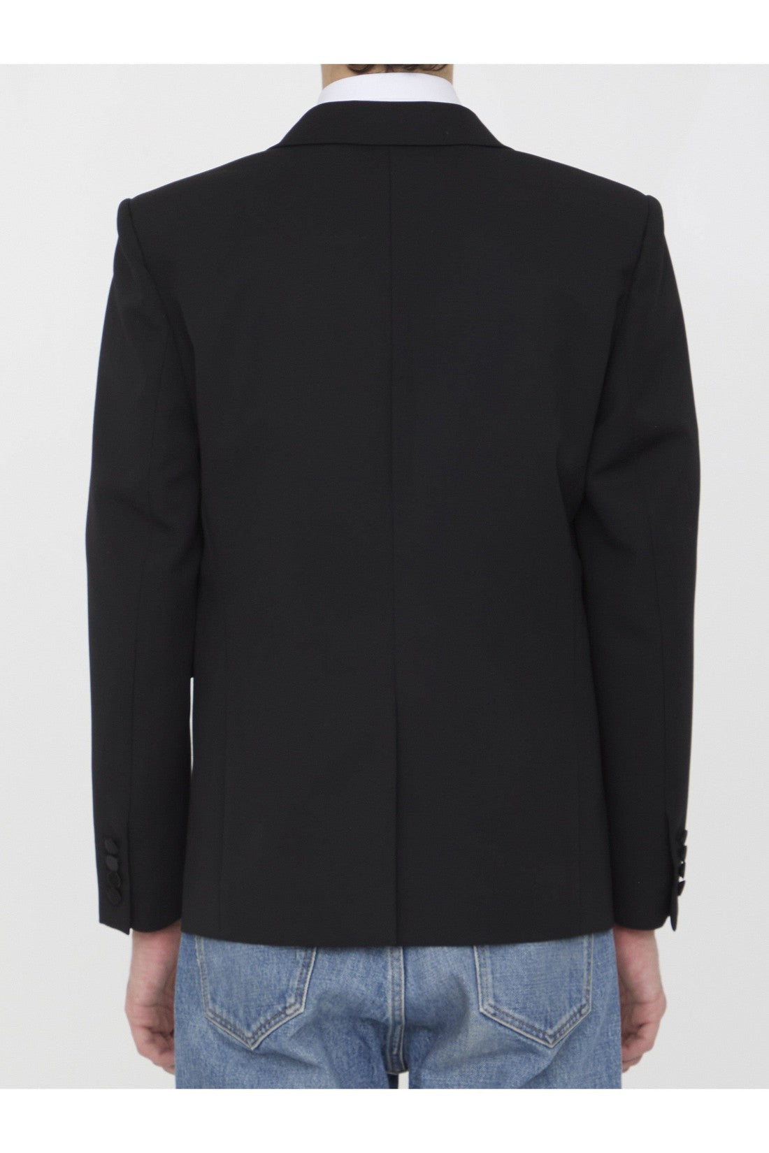 SAINT LAURENT-OUTLET-SALE-Tuxedo jacket in grain de poudre-ARCHIVIST