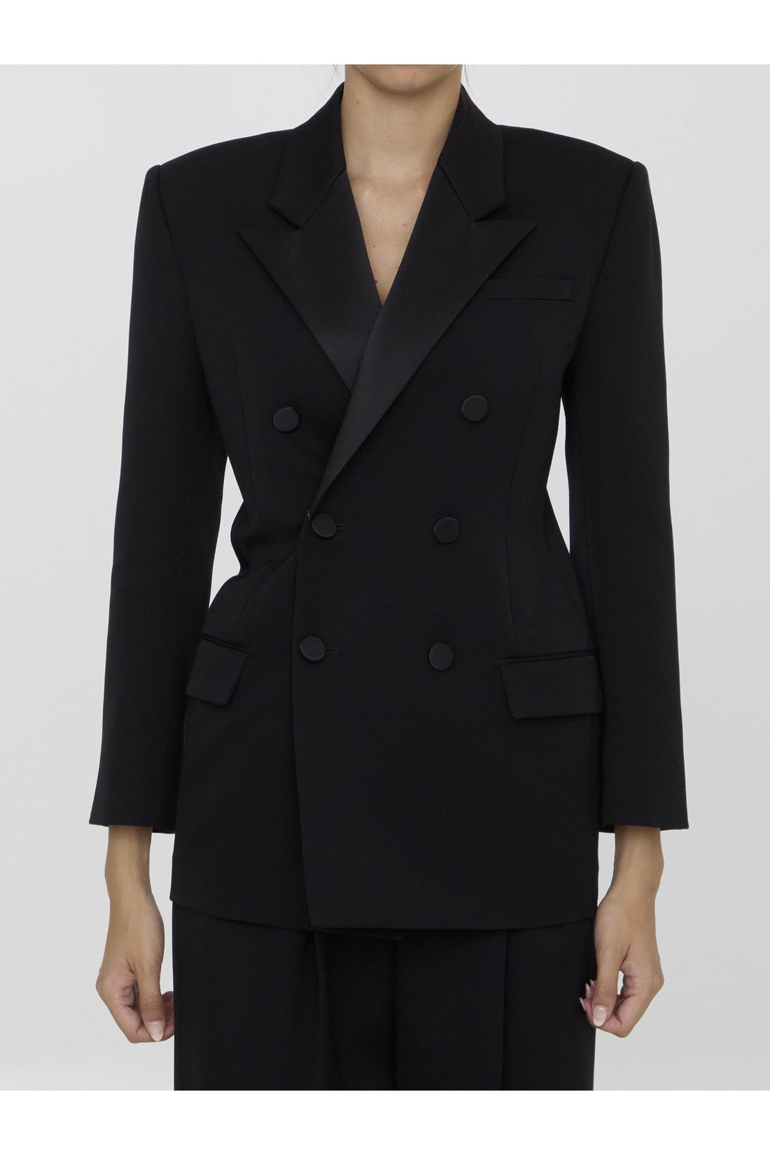 Saint Laurent-OUTLET-SALE-Tuxedo jacket in grain de poudre-ARCHIVIST