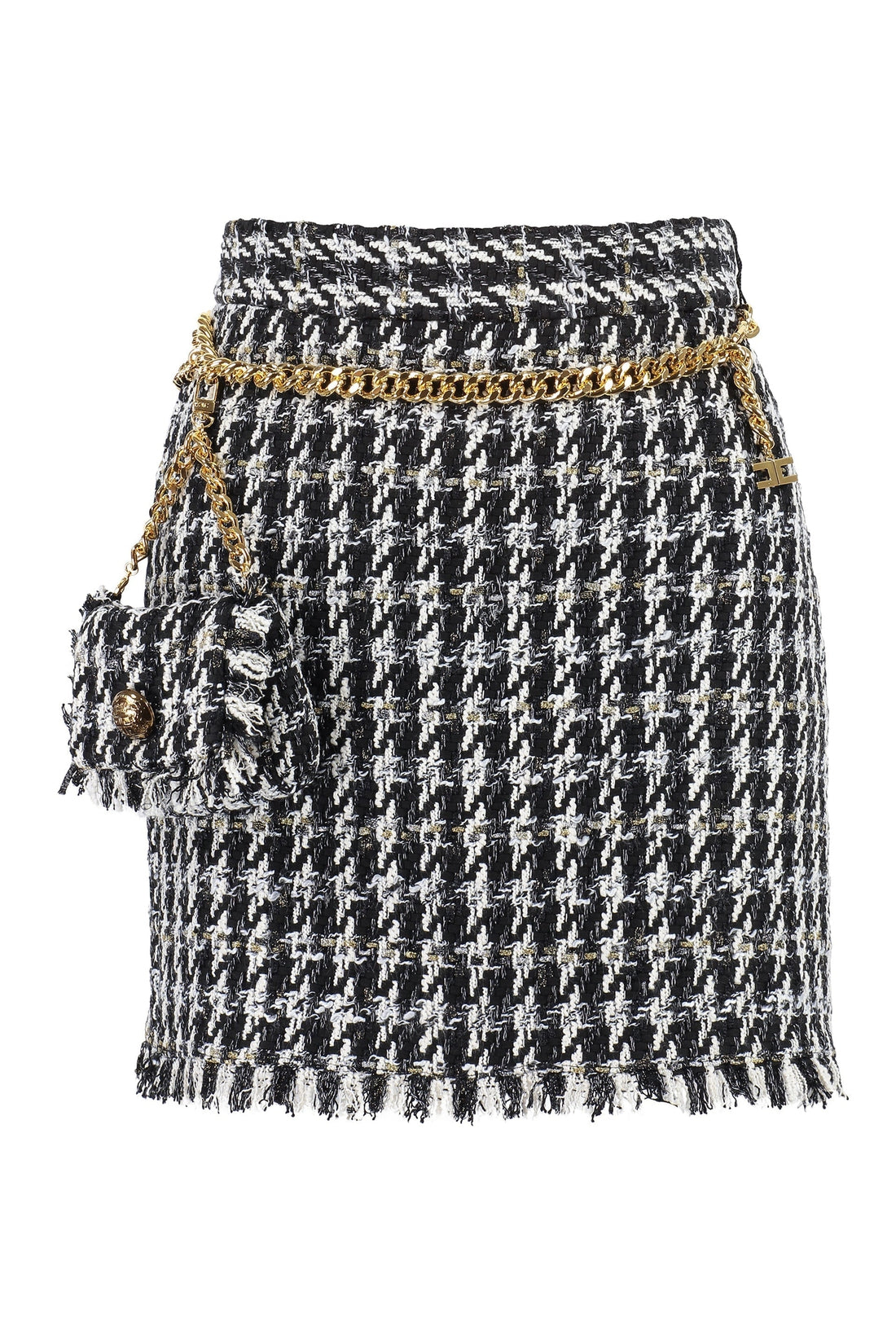 Elisabetta Franchi-OUTLET-SALE-Tweed mini-skirt-ARCHIVIST