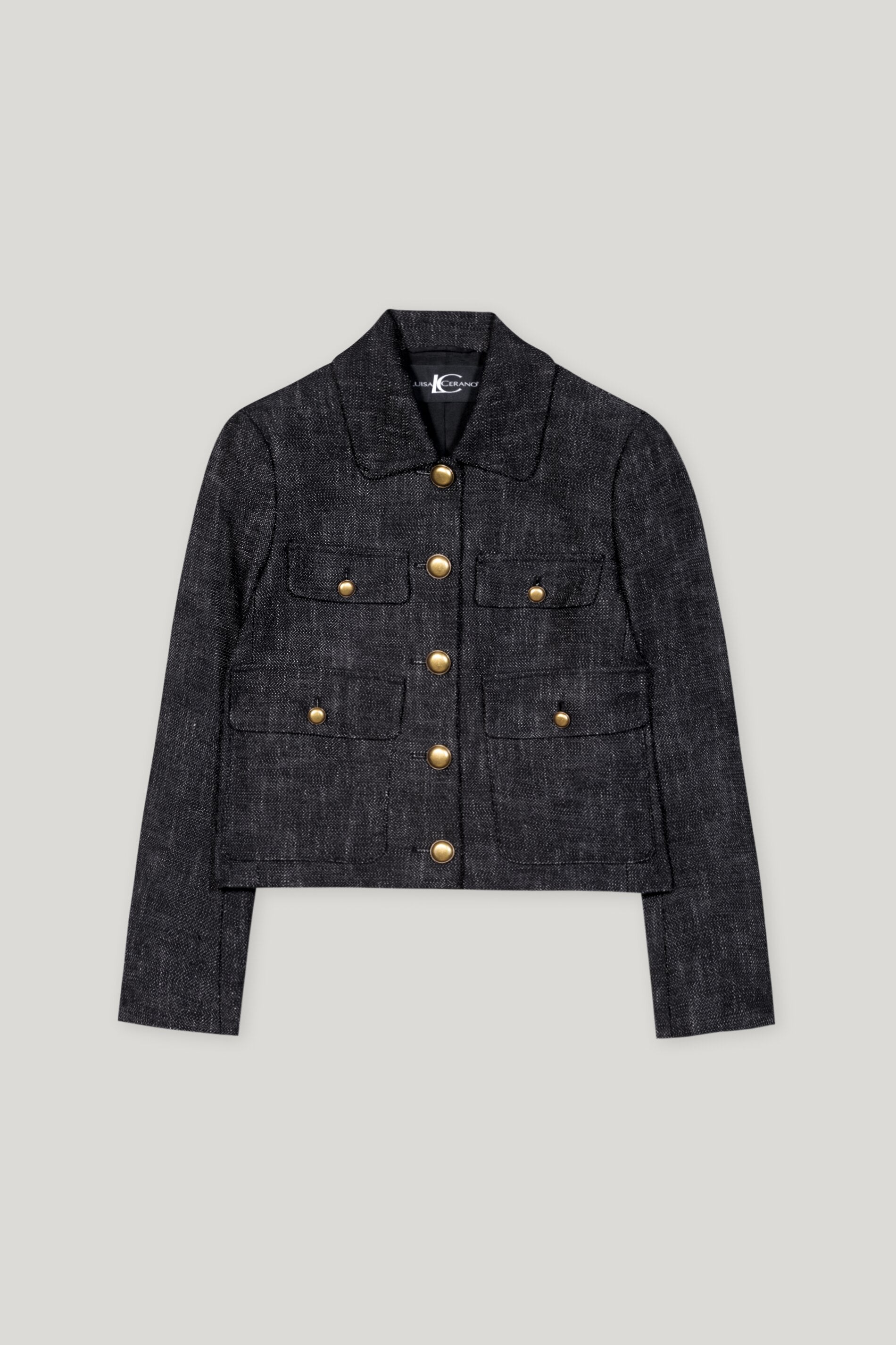 Luisa Cerano-Tweedjacke mit Metallknöpfen-Jacken & Mäntel-Black-Deal-Outlet-by-ARCHIVIST