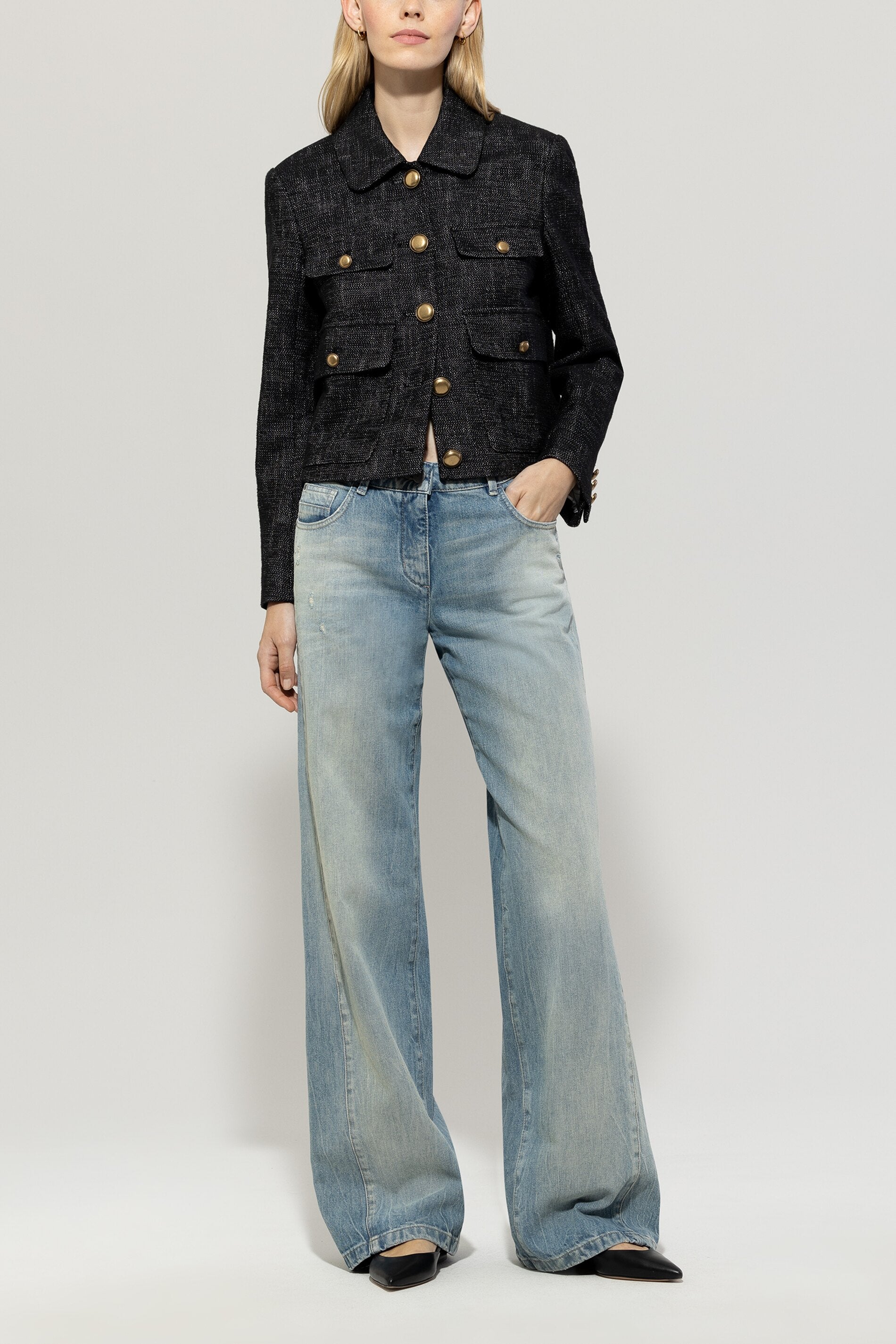 Luisa Cerano-Tweedjacke mit Metallknöpfen-Jacken & Mäntel-Black-Deal-Outlet-by-ARCHIVIST