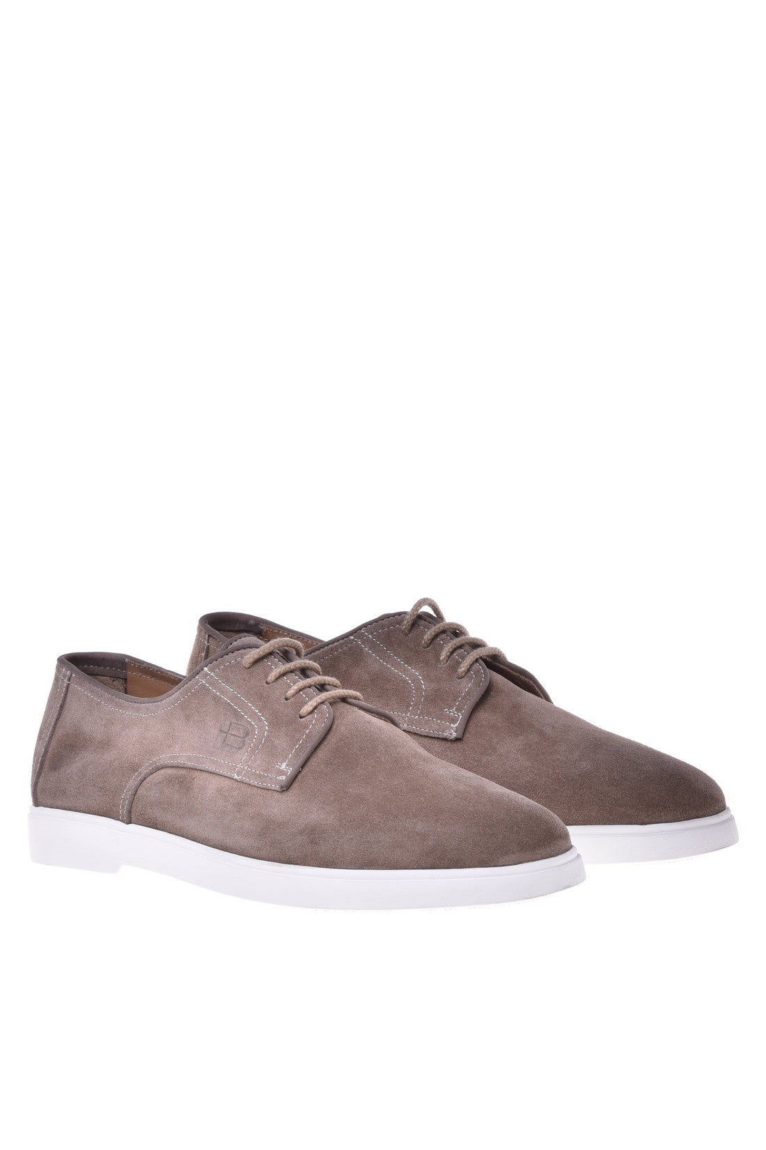 Taupe suede leather derby