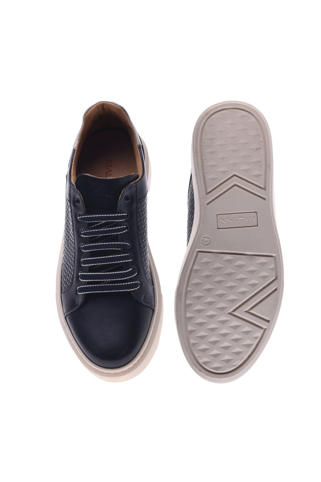 Sneaker in blue woven leather