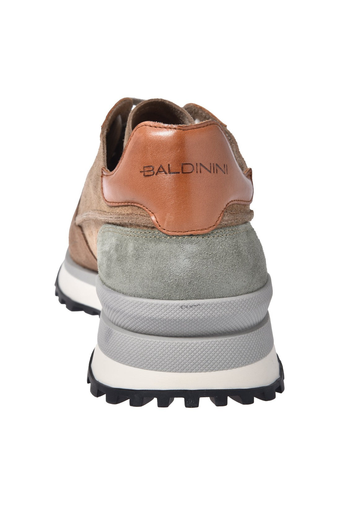 Sneaker in taupe and beige suede leather