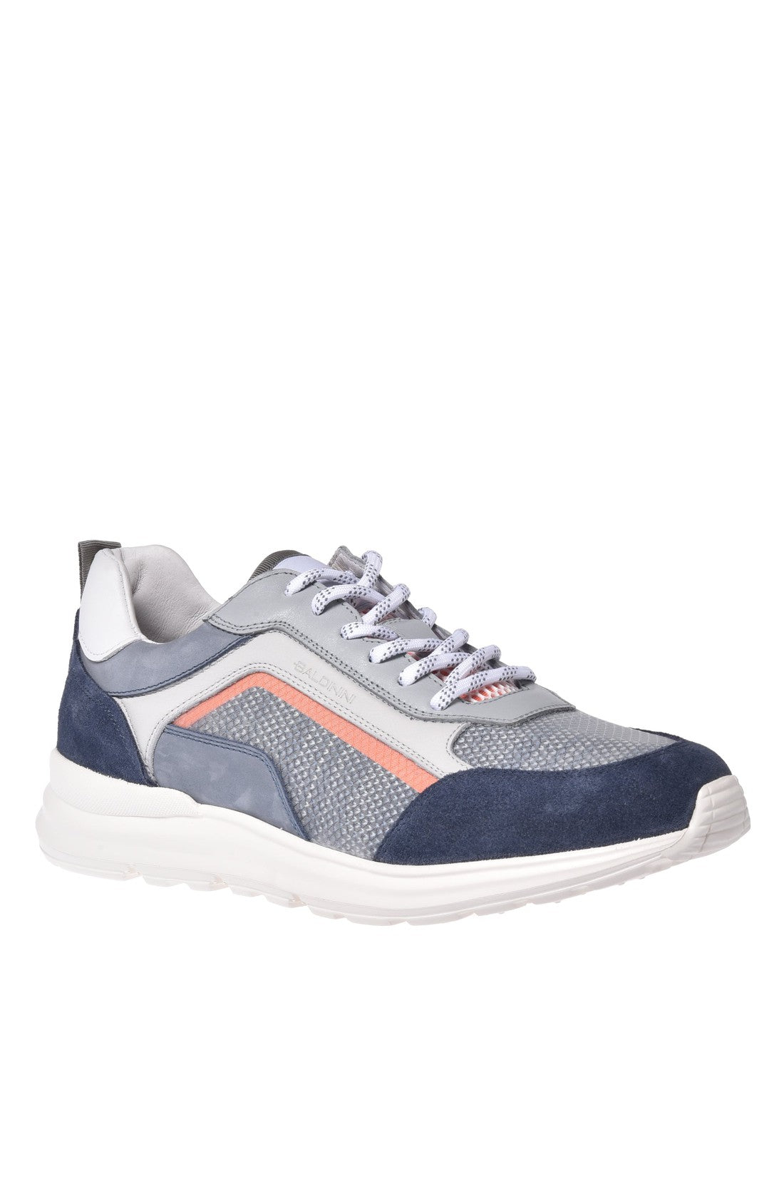 Sneaker in denim leather and fabric
