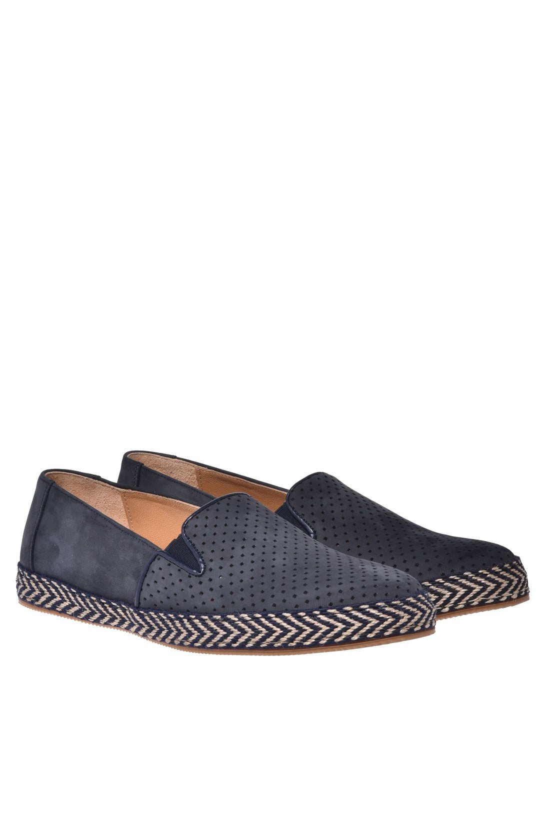 Espadrilles in taupe perforated suede